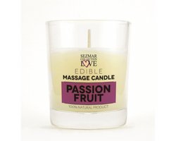 Love – Sezmar Collection Edible Massagekaars 100% Natuurlijke Verwenning | Passion Fruit | Voor Romantische Avonden en Tropische Ontspanning – 100 ml