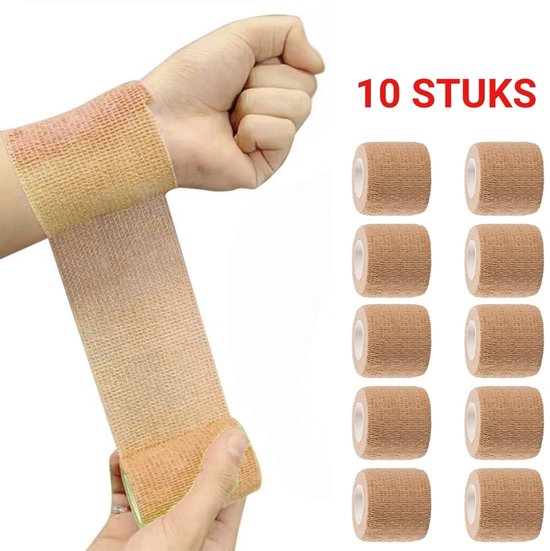 Foto: 10 rollen zelfklevende elastische bandage sporttape en atletische wikkeltape hansaplast stijl sportbeschermer voor knie vinger schouder en tattoo verzorging zelfklevend verband
