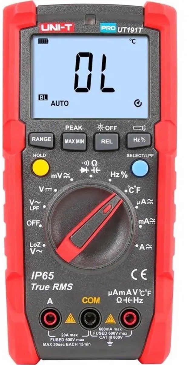 UNI-T UT191T PRO Multimeter – Professionele True RMS Multimeter met IP65 Bescherming