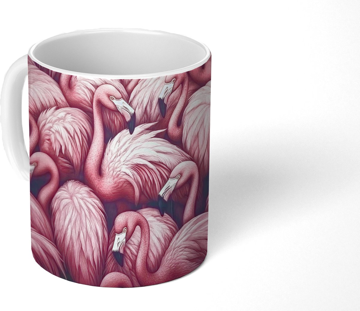 Mok - Koffiemok - Flamingo - Roze - Dieren - Mokken - 350 ML - Beker - Koffiemokken - Theemok