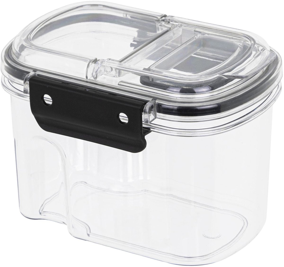 HI Voorraad bus - transparant - 700 ml - 14 x 11 x 10 cm - met deksel - voorraadbus/bakjes