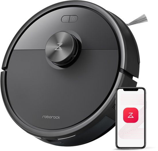 Roborock Q7 M5–Robotstofzuiger met dweilfunctie–10000 Pa sterke zuigkracht–Dubbel antiklitsysteem– 150 min gebruiksduur– LiDAR-navigatie–Stofzuigerrobot voor tapijt– Dierenharen–Zwart–Q5 PRO Upgrade