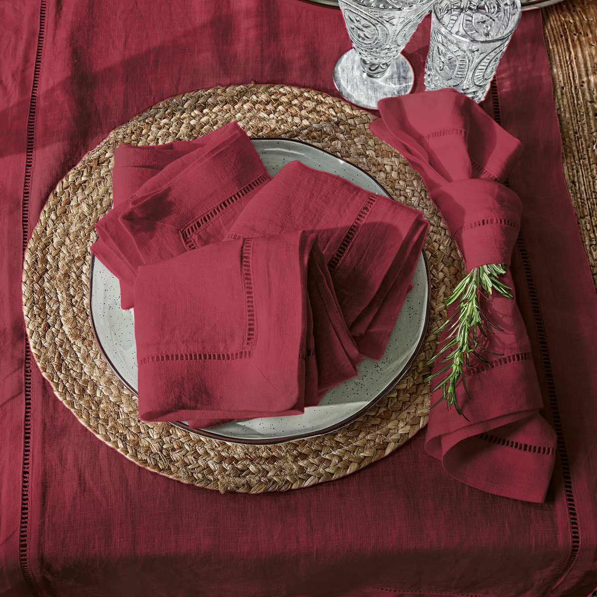 LOBERON Servet set van 4 Covent Garden rood