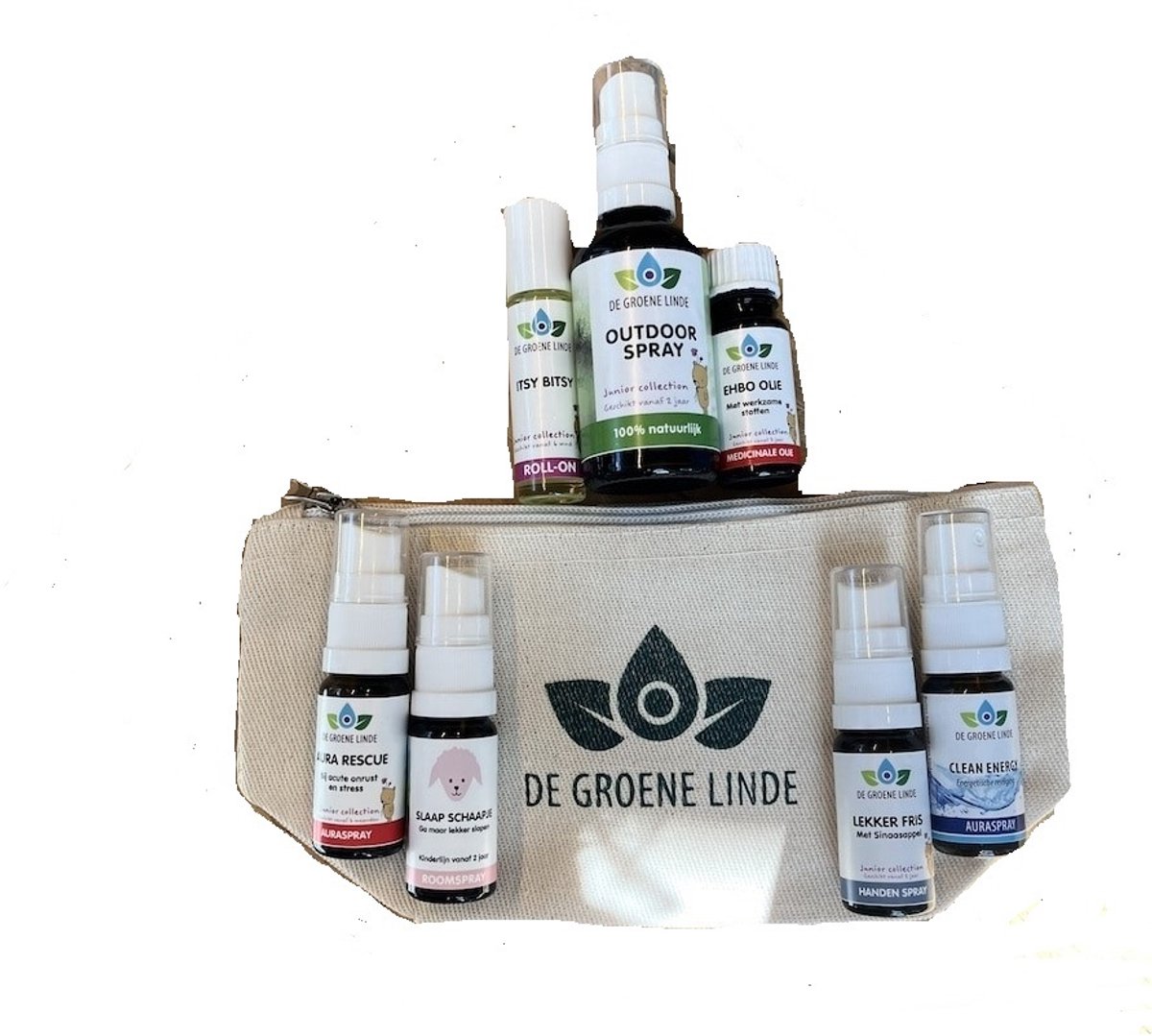Goedkoopste De groene linde - happy travel bag kids - EHBO olie - outdoor spray - etherische olie - clean energy