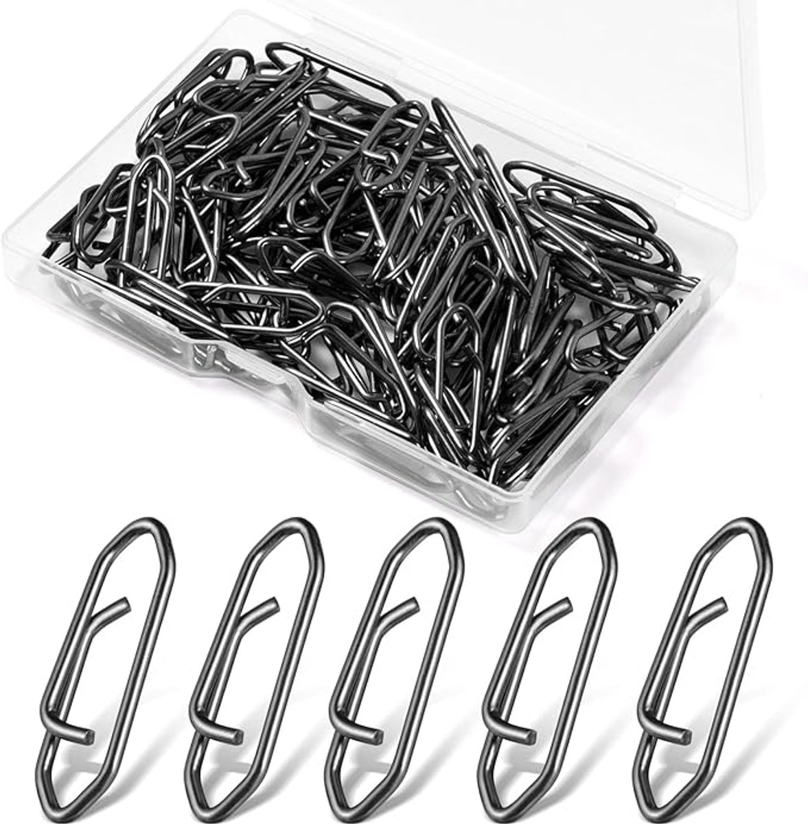 S&Dshopline® 100 stuks power vissnaps hengelset, roestvrij staal, Quick Change Snap vissen, S, M, L, hengelsnaps voor visaas, forelaas, snoekaas, baars aas, wervelvissen, snaps - 100,Groot