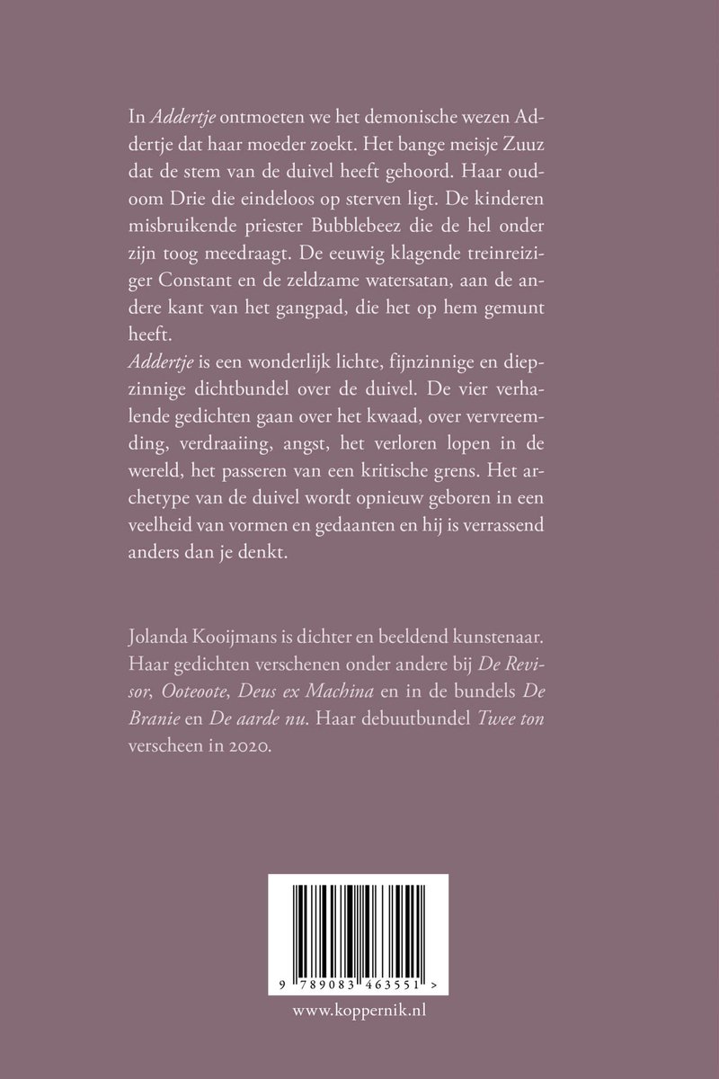 Addertje - back cover