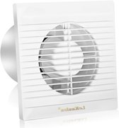 Ventilateur de salle de bains diamètre 100 mm - ventilateur de toilettes avec clapet anti-retour - ventilateur d'extraction - ventilateur mural - ventilateur de fenêtre - déshumidification - ventilation - 150 m³/heure - pas de bruit - cuisine