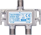 Technetix splitter ESX-02 met 2 uitgangen / 5-1218 MHz