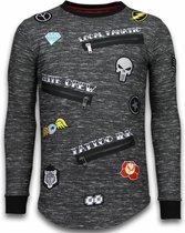 Local Fanatic Longfit Embroidery - Sweater Patches - Elite Crew - Zwart - Maten: M