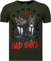 Bad Boys Pinscher - Rhinestone T-shirt - Groen