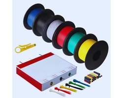 Siliconen Elektradraad Set – 18 AWG (0.75 Mm²) – 6 Kleuren X 8m – Flexibele Gevlochten Draad Van Vertind Koper Voor DIY - RC-Modellen - Verlichting & Apparaten