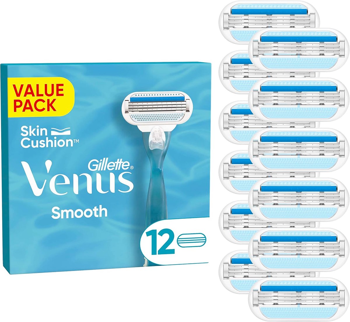 Smooth Scheermesjes Voor Vrouwen - 12 Navulmesjes Met Beschermende Kussentjes