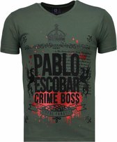 Local Fanatic Pablo Escobar Boss - T-shirt strass - Vert Pablo Escobar Narcos - T-shirt strass - T-shirt homme Zwart/ marine Taille S