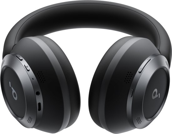 soundcore Space One Pro by Anker - Draadloze Over-ear Koptelefoon Zwart - Headphones - Active Noise Cancelling - Multipoint Connection - 60 uur Accuduur - Bluetooth 5.3 - LDAC - Hi-Res Certified - Klein opvouwbaar