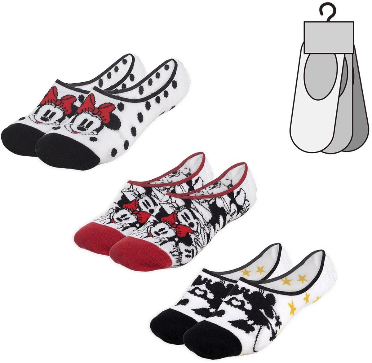 Disney - Minnie enkelsokken 3-pack maat 36-40