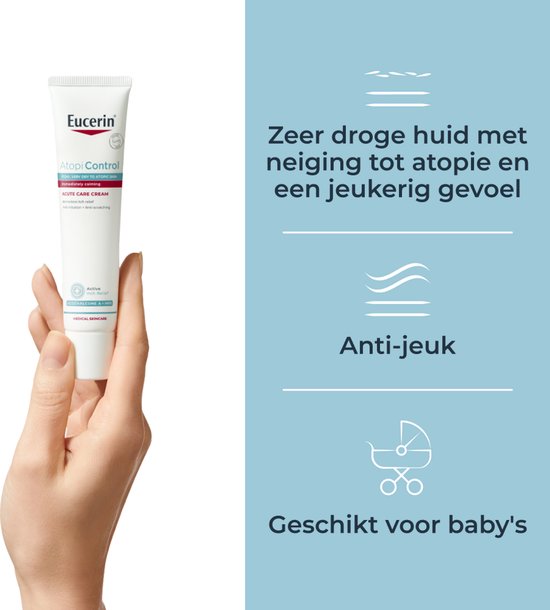 Eucerin AtopiControl Huidcreme - Crème Droge huid - Geurvrij – 40 ml