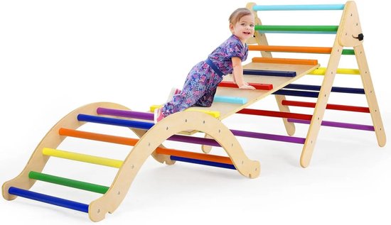 4-in-1 Binnen Klim Frame voor Peuters - Driehoek Ladder, Klimboog