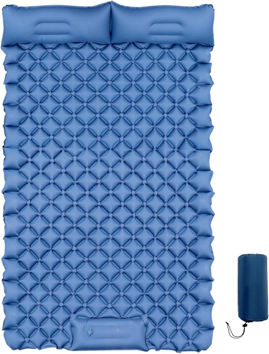 Zelfopblazend Luchtbed Campingmatras met Slaapkussen – Draagbaar en Comfortabel voor Kamperen en Wandelen 200x120cm