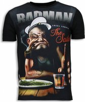 Popeye Badman - Digital Rhinestone T-shirt - Zwart