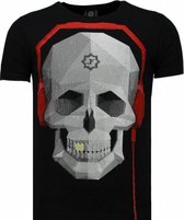 Skull Bring The Beat - Rhinestone T-shirt - Zwart