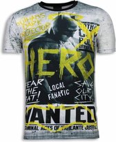 Fanatique local Wanted Gothams Hero - T-shirt en strass numérique - Gris Wanted Gothams Hero - T-shirt en strass numérique - T-shirt homme gris taille L