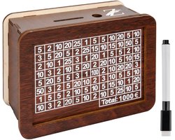 ZoeZo - Houten spaarpot - Doel €1000 - Aftel spaar pot - Bereik je spaardoel - Unieke methode - Streep af wat je erin gooit - Spaarpotten - Herbruikbaar - Sparen - Cadeau - Tip ZoeZo - Houten spaarpot - Doel €1000 - Aftel spaar pot - Bereik je spaardoel - Unieke methode - Streep af wat je erin gooit - Spaarpotten - Herbruikbaar - Sparen - Cadeau - Tip
