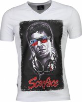 Scarface Headphone Print - T-shirt - Wit