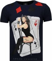 Poker Tournament - Rhinestone T-shirt - Navy