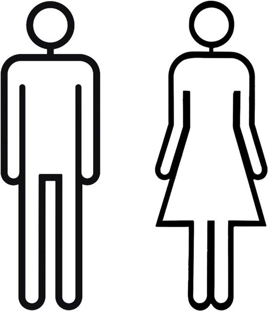 Zelfklevend Toiletbord - 23 x 12 x 1 cm - Deurbordje met kleefpad voor je deur en muur