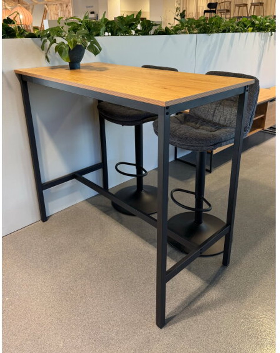 Bartafel Cesura rechthoekig eiken melamine - 120x60x105 cm - Statafel - hoge tafel