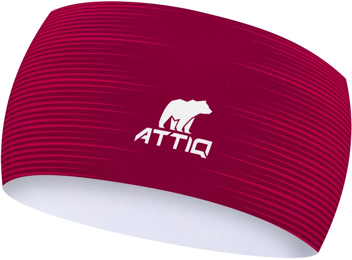 Attiq Thermo Hoofdband Dames/Heren – Warme Hardloophoofdband van Gerecycled Lycra – Outdoor – One Size - Paars/Rood