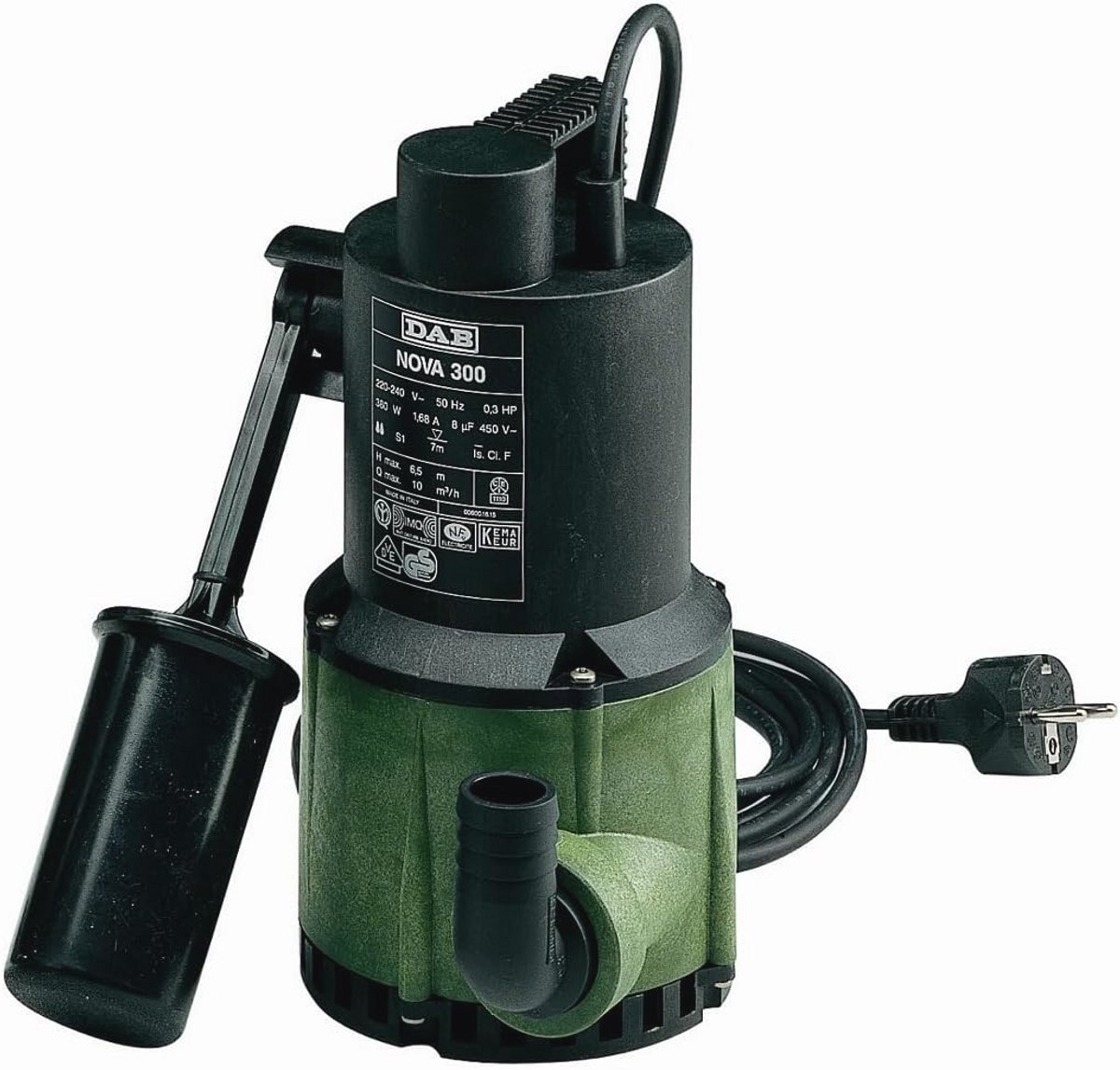 Dompelpomp met Vlotters - 220 W voor Vezelvrij en Troebel Water - IP68 Bescherming, Tot 10,2 Meter Opvoerhoogte