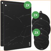 Keukenvriend Inductie beschermers - 6-delig – Bescherming inductie kookplaat - Hittebestendig - Kookplaat Beschermer - Bescherming Inductie Kookplaat - Afdekplaat Inductie & Kookzones - Inductie mat - Panbeschermers - Onderzetters pannen adapterplaat