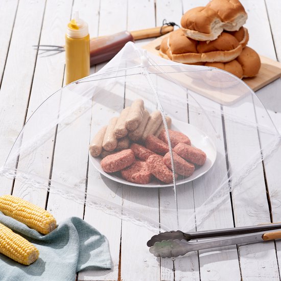 5 Vliegenkappen (30x30 cm) in kleur - Opvouwbare Voedselkapjes, Vliegenafdekkapjes/Insectenkapjes voor Barbecues, Picknicks & Binnenshuis - Bescherming tegen Vliegen & Wespen — afbeelding 5