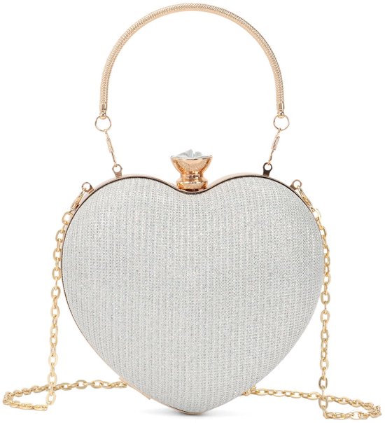 Sac de soirée élégant en forme de cœur avec paillettes Boraboi® pour occasions spéciales