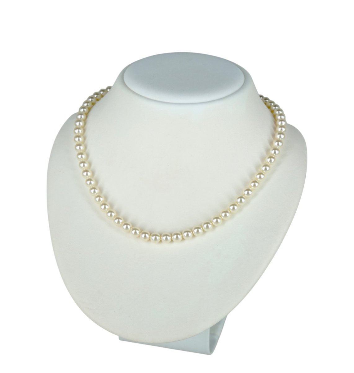 KAYEE - Parelketting van 6mm Swarovski parels - creme - 41cm