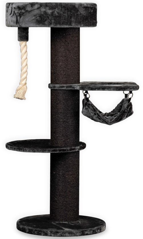 RHRQuality Krabpaal Voor Grote Katten - Maine Coon Sleeper Crown – 150 cm Hoog – Met Extra Dikke 20 cm Sisalpalen – Crème