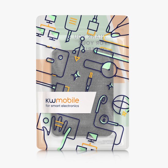kwmobile hoes geschikt voor Kobo Clara BW / Colour - Stoffen beschermhoes voor e-reader in donkergrijs van Merkloos — afbeelding 2