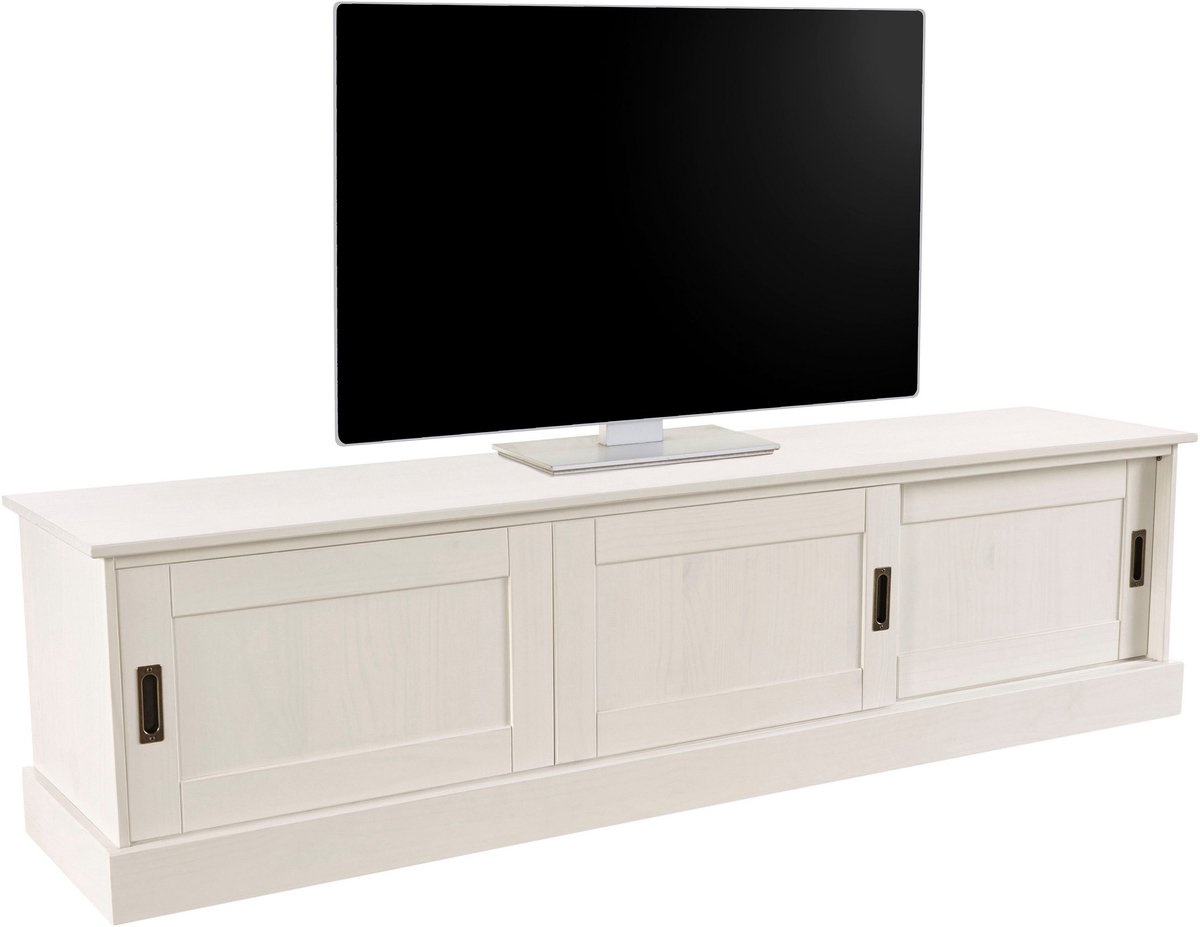 Notio Living Harry|Lowboard met 3 schuifdeuren in grenen wit gelakt