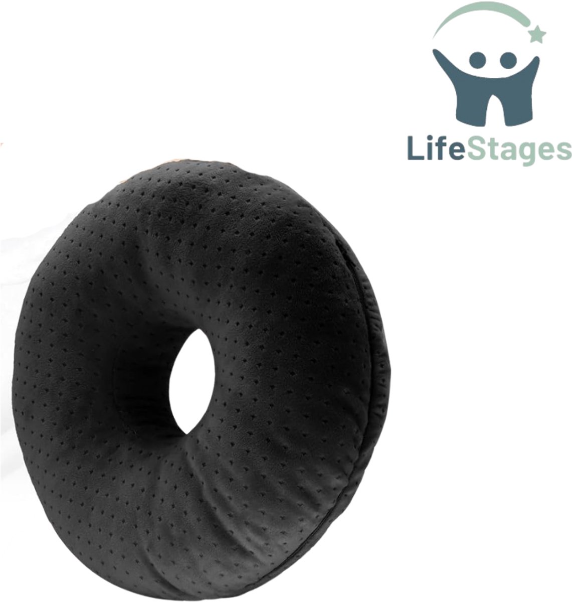 LifeStages - Piercing Kussen - Piercingkussen met Gat - Donutkussen voor Zijslapers om Pijn in Oor te Verlichten - Piercingkussen voor Zijslapers om Pijn in Oor te Verlichten - Donutoorkussen