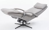 Zero Gravity Relaxzetel - grijs - gebruiksklaar afgeleverd - meubelstof - zero gravity - elektrisch - relaxfauteuil