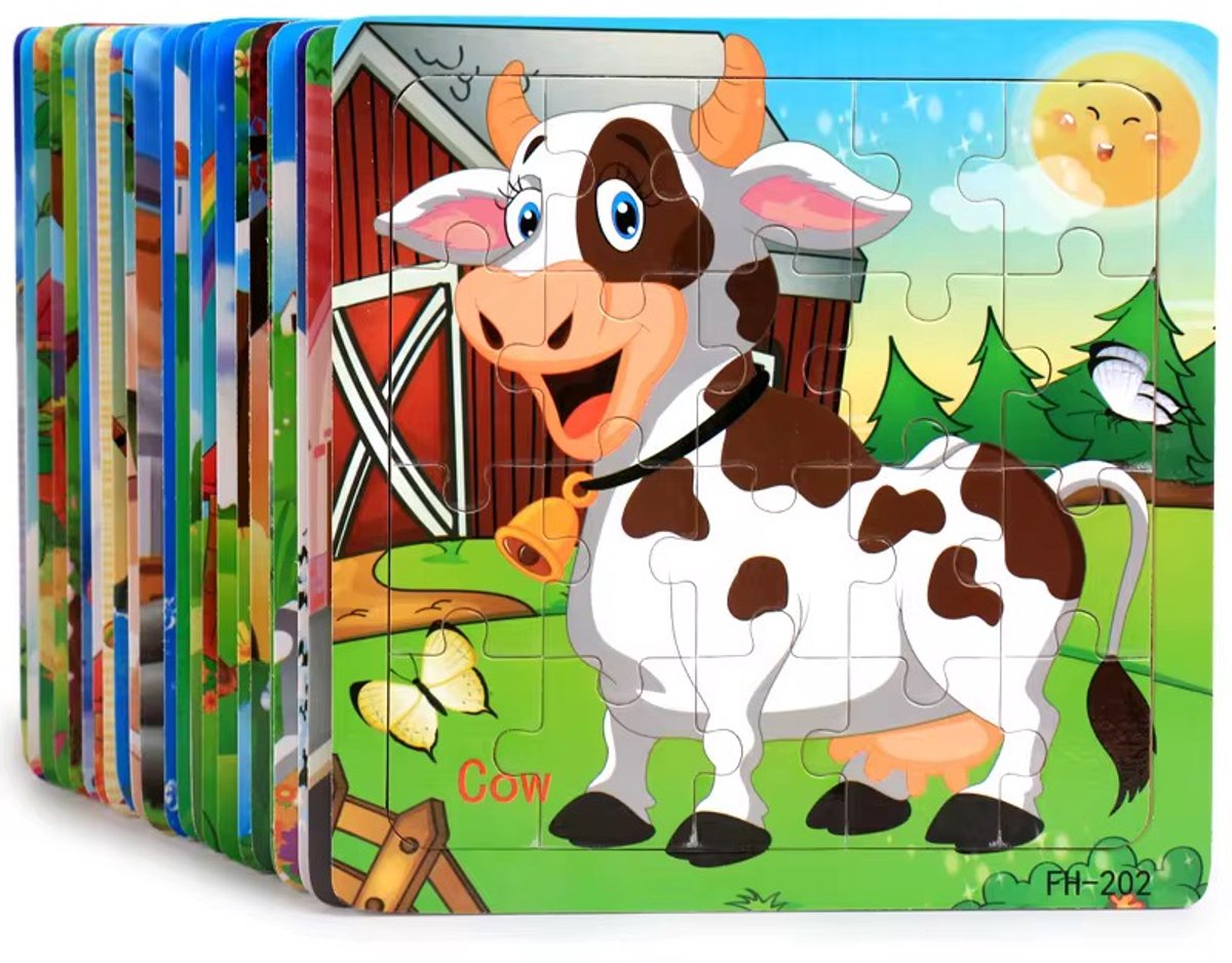 Puzzel - 5 Legpuzzel - Houten puzzel - Speelgoed 1 jaar - 2 jaar - 3 jaar en ouder - Vormenpuzzel - Educatief speelgoed - Kinderpuzzel - 20 Stukjes — afbeelding 6