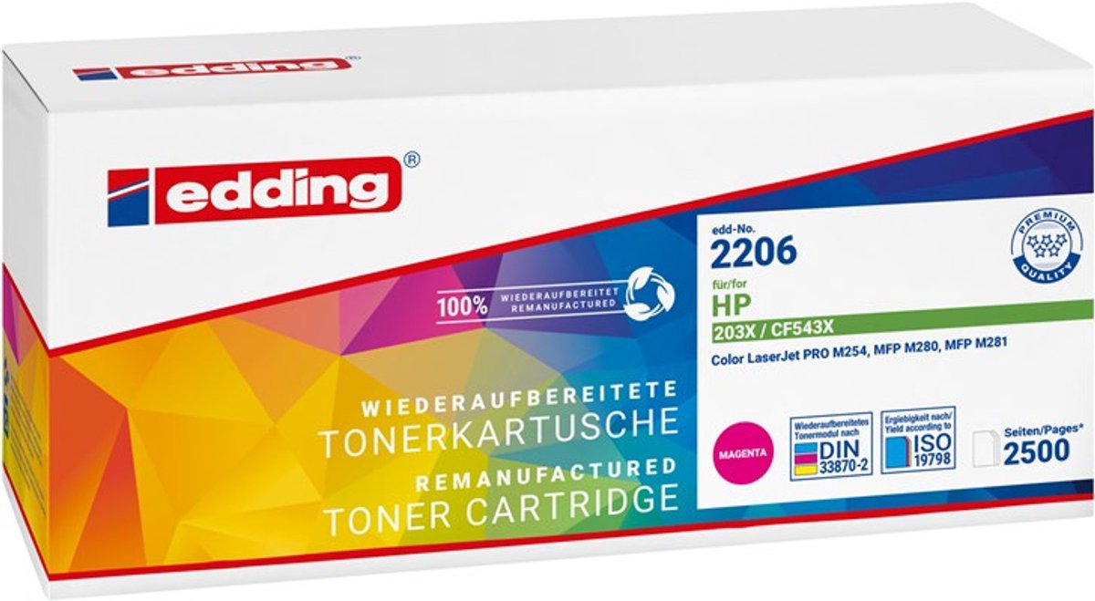 Edding Toner vervangt HP 203X (CF543X) Compatibel Magenta 2500 bladzijden EDD-2206 18-2206
