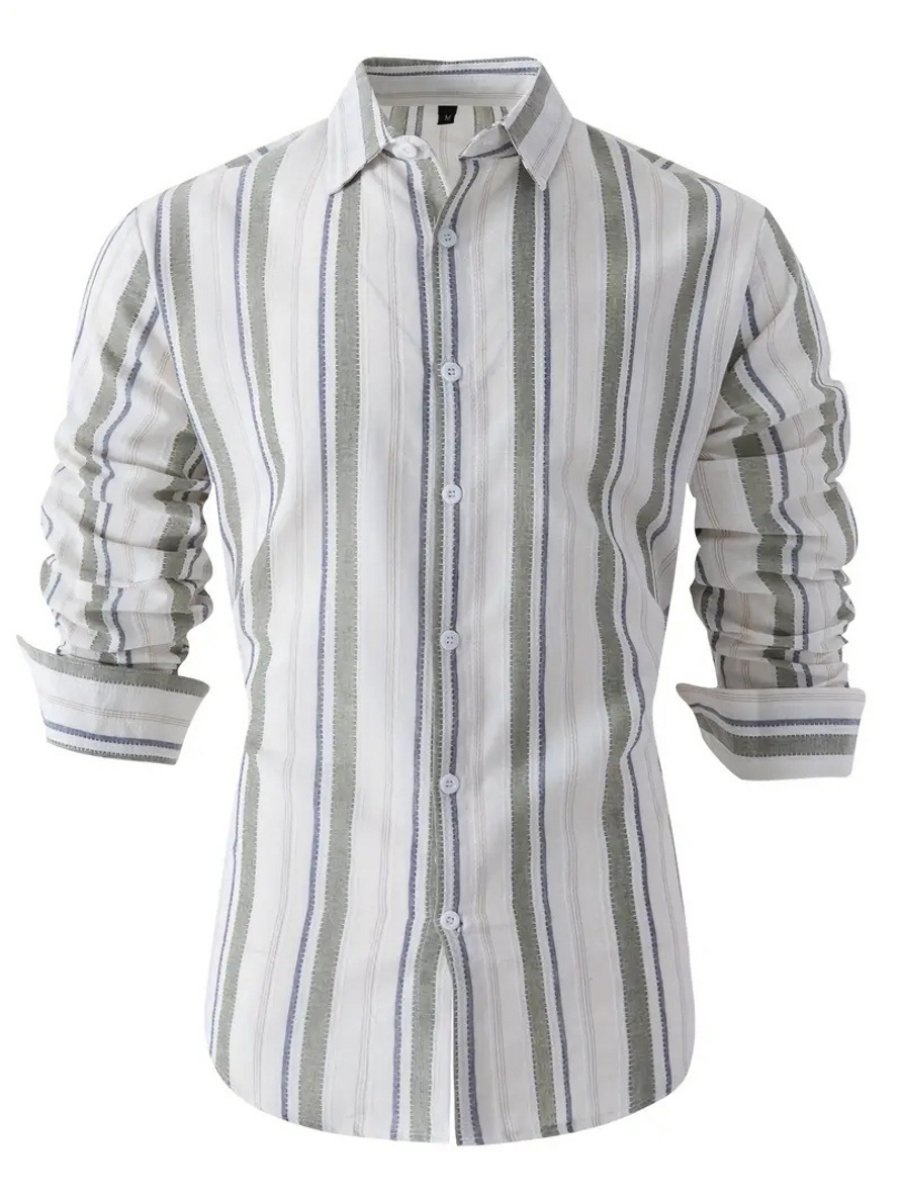 Livano Linnen Blouse Heren t shirt Polo Overhemd Shirt Zomer Ibiza Stijl Groen