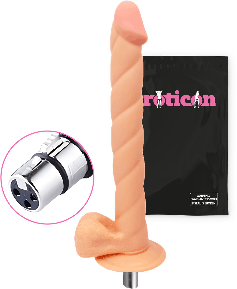 Goedkoopste Eroticon Dildo 31cm Lang - Realistisch - 4cm Breed - Voor vaginaal en anaal gebruik - Opzetstuk voor Sex Machine - Accessoire - 3XLR opzetstuk