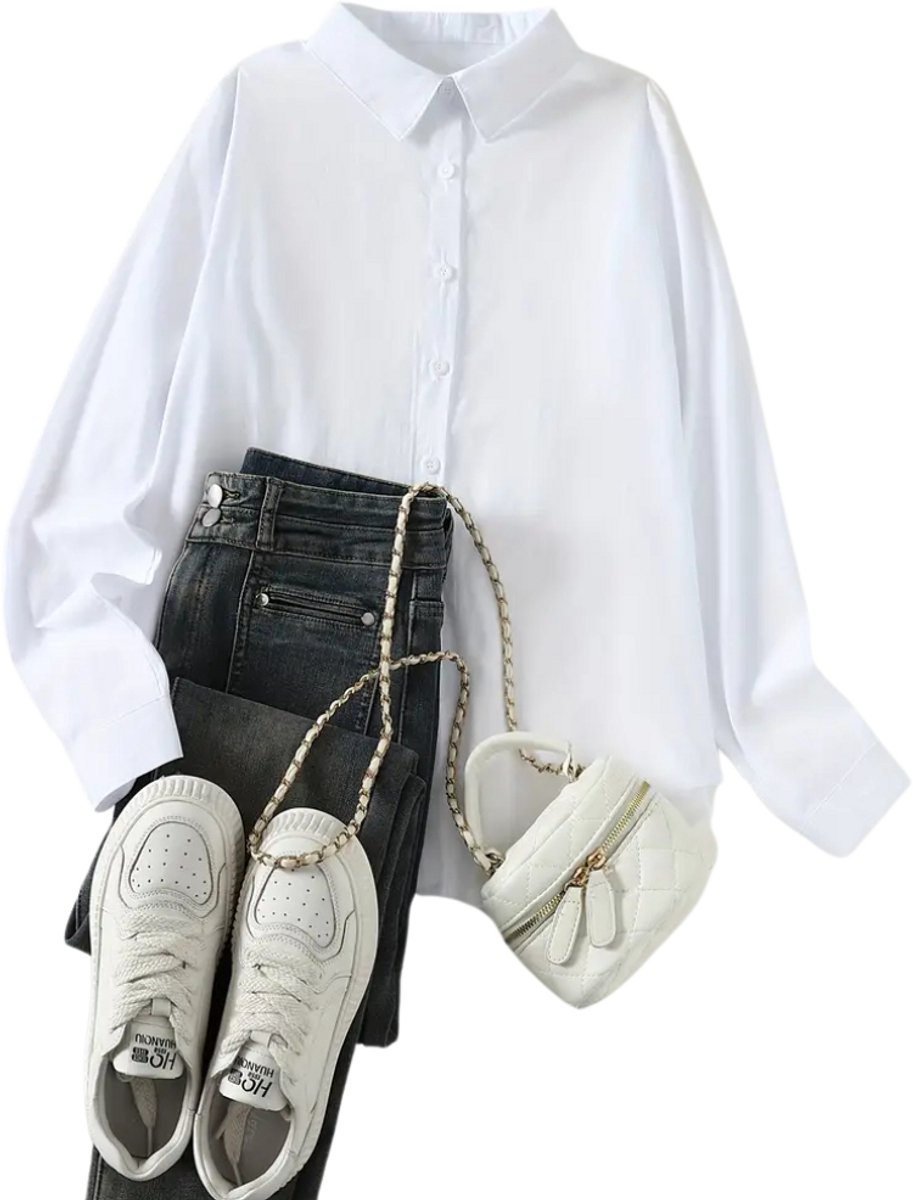Livano Linnen Blouse Dames T-Shirt Polo Overhemd Shirt Zomer Ibiza Stijl Wit