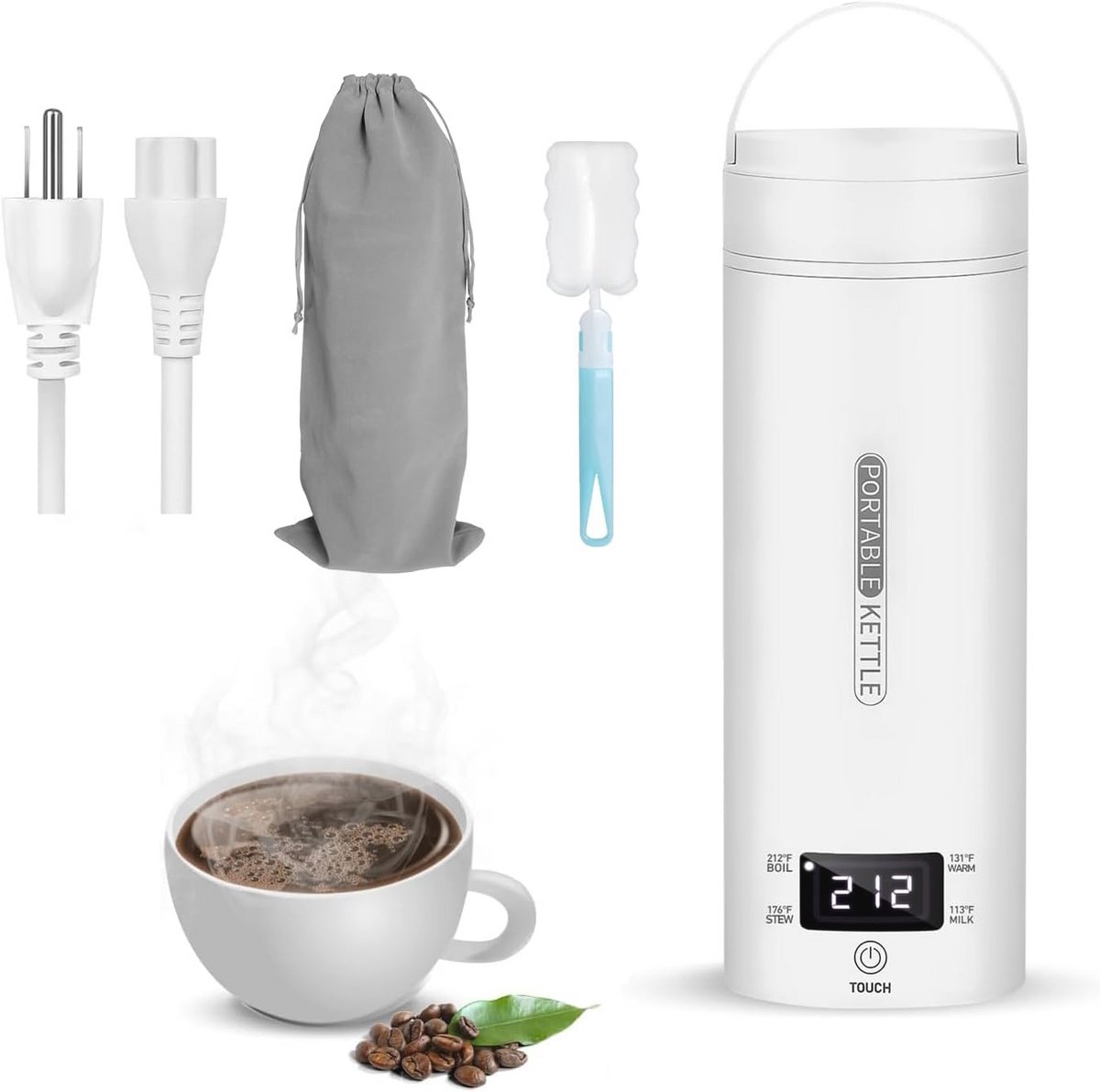 Draagbare Reis-waterkoker 400 ml - Mini-waterbeker met Automatische Uitschakeling - Ideaal voor Reizen en Hotels