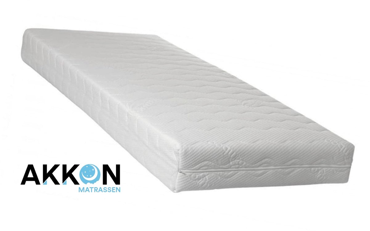Akkon® Matras 80x220 Koudschuim HR45 - 20 cm dik | Airfoam - Premium Tijk Wit