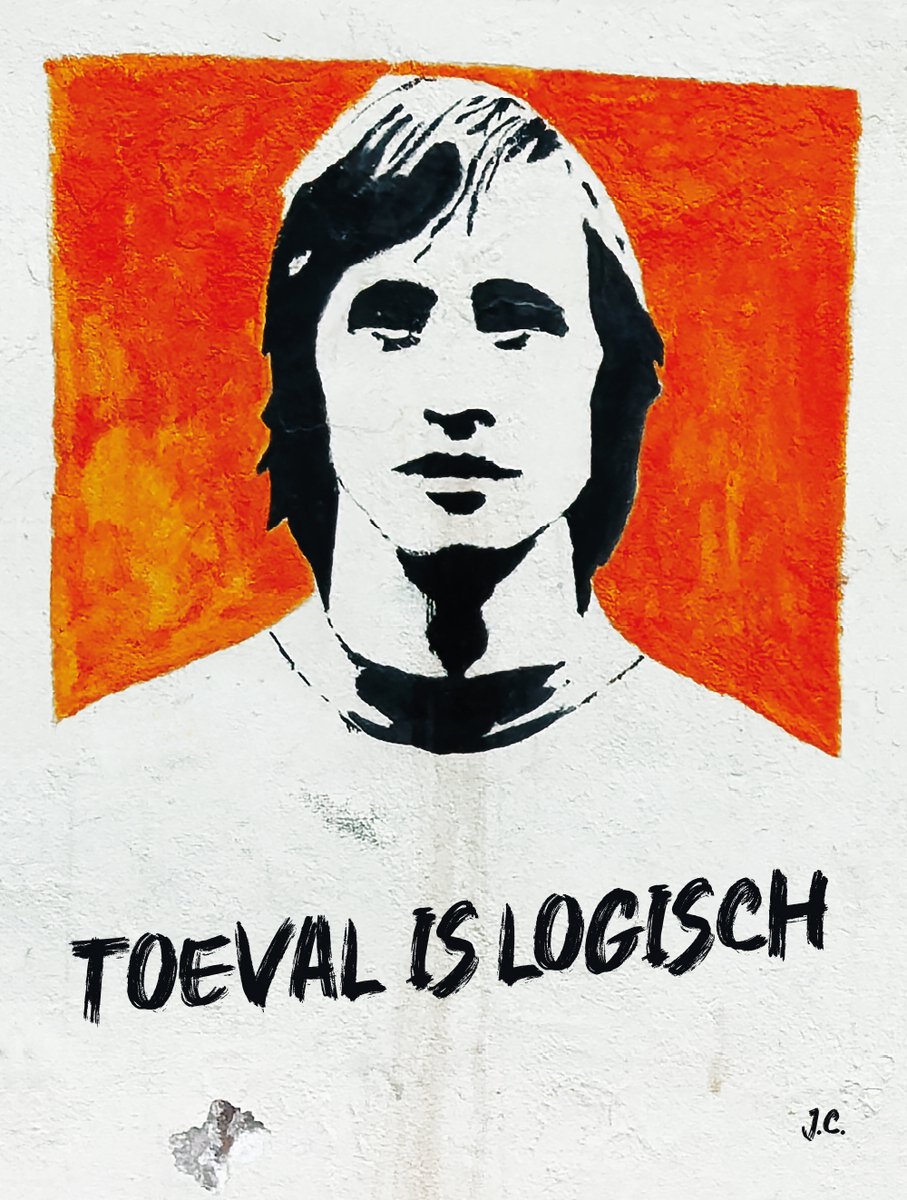 JOHAN CRUIJFF - STREETART - Toeval is logisch - Dibond 60x80cm