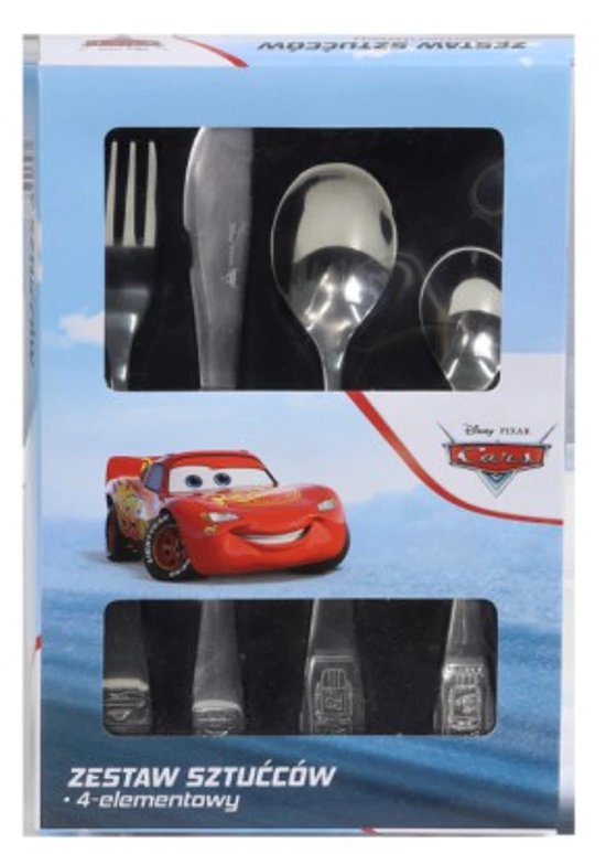 Couverts pour enfants Disney Cars 4 pièces en acier inoxydable